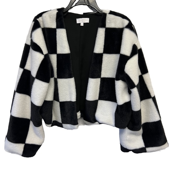 Dillard's Love & Piece Faux Fur Open-Front Sweater - Picture 2 of 5